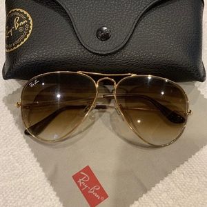 Ray Ban Aviator(Polished Gold,Gold Brown Gradient)